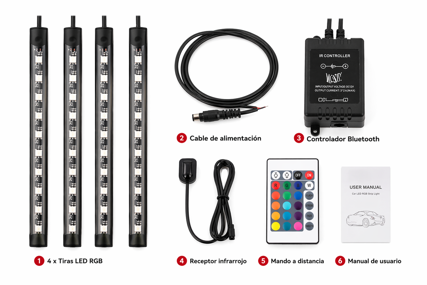 TIRA LED RGB BLUETOOTH PARA MOTO